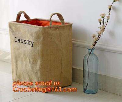 Chine Wholesale Foldable waterproof jute dirty clothes basket/folding laundry basket for packing à vendre