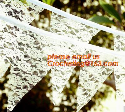 China Photo booth burlap banner wedding burlap lace banner, lace bunting banner vintage, rustic wedding banner for sale
