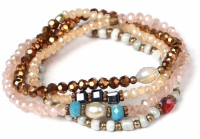 China Women Accesories Multi Rows Crystal Bracelet, wholesale black quarz stone fashion gold chain bracelet for men, layer cry for sale