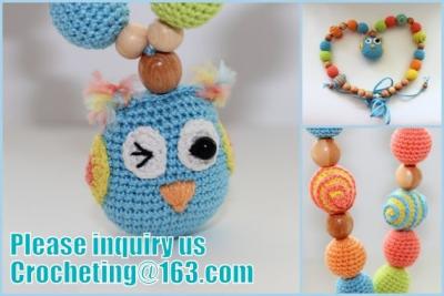 China Necklace with amigurumi toy, Nursing necklace,Breastfeeding necklace, crochet toy for sale