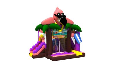 China Inflatable Combos Flamingo Beach Inflatable Jump House Outdoor Bounce House Combo for sale