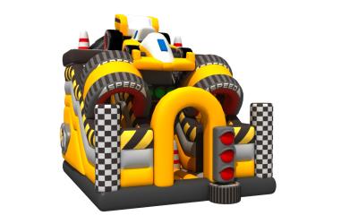 China 0.55mm Pvc Commercial Inflatable Water Slides Formula Racing Car Inflatable Standard Slide for sale