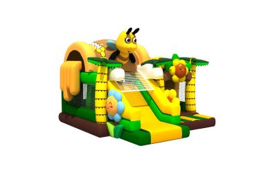 China Double Stitching Inflatable Combos Bounce House Obstacle Course Lovely Bee Honey Jar With Snail for sale