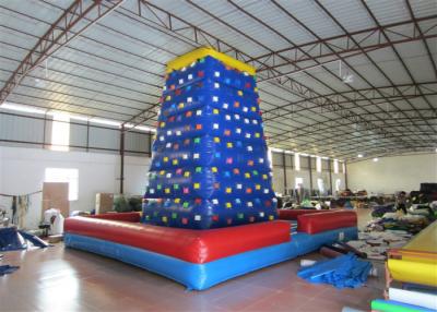 China Commercial  Kids Inflatable Rock Climbing Wall Fireproof PVC Tarpaulin 7 X 7 X 7m for sale
