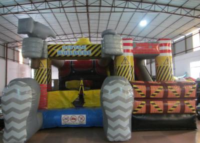 China Inflatable Construction worker themed combo PVC material inflatable jumping house building combo for sale for sale