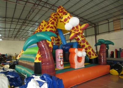 China Lovely inflatable giraffe combo Palm tree inflatable bouncy for kids inflatable mini jumping for sale