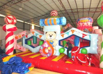 China Digital painting inflatable candy house fun city big inflatable Christmas candy themed amusement park for sale