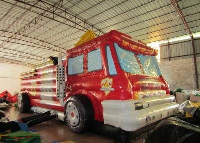 China Giant Inflatable Assault Course 9.1 X 3.1 X 4m  , Inflatable Fire Truck Bouncy Assault Course for sale