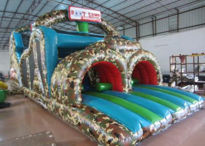 China Amusement Park Inflatable Obstacle Courses Boot Camp 14 X 3.8 X 4.8m Fire Resistance for sale