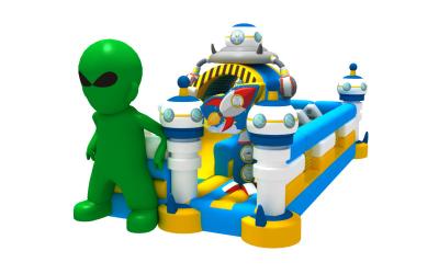 China Alien Themed Inflatable Obstacle Game Kids Indoor Bounce House Blow Up Jumping Castle for sale