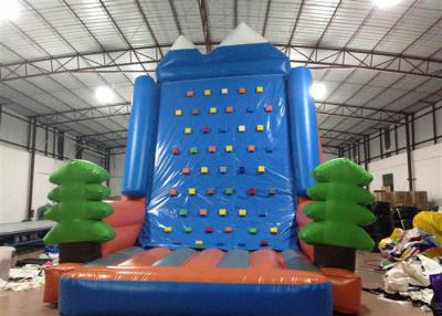 China Amusement Park Inflatable Rock Climbing Wall Sports Games Straight inflatable climb wall with the pine trees for sale