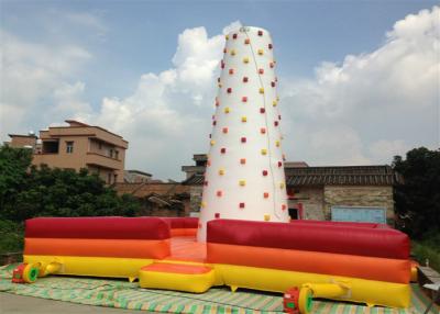 China Children Inflatable Climbing Mountain 9 X 9 X 8m white inflatable rock climbing wall with fence around for sale