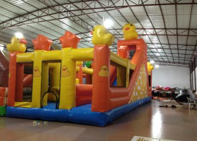 China Inflatable Duck Kids Bouncy Castle ,  High Slide Castle Bounce House 12 X 5m for sale