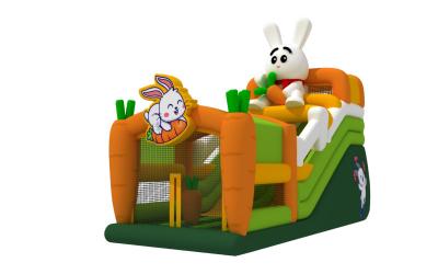 China Tarpaulin Inflatable Water Slides Rabbit Themed Kids Water Jumping Castle With Slide for sale