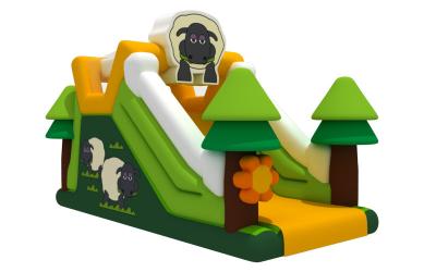 China Sheep Themed PVC 4x7.5x5.3m Inflatable Water Slides Water Jump Blow Up Bouncy Castle for sale