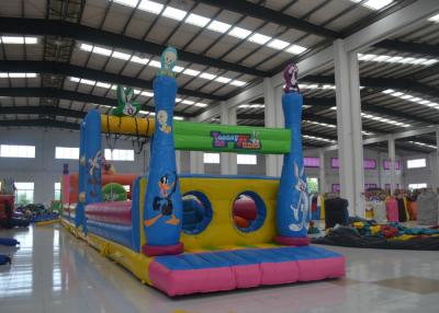 China Giant  4 In 1 Bugs Bunny Moonwalk Obstacle Course , Customized Inflatable Water Obstacle Course for sale