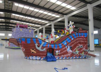 China Casa inflável do salto do barco do pirata da grande pintura digital inflável exterior do PVC da resistência de fogo do navio de pirata das crianças à venda