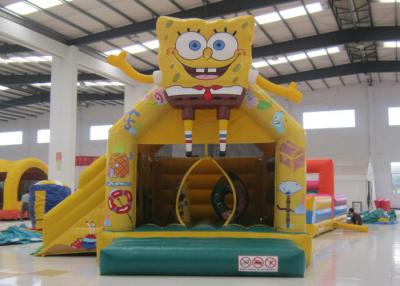 中国 美しく膨脹可能なspongebobの警備員の城のかわいく熱い販売のスライドが付いている膨脹可能なspongebobのジャンプの家 販売のため