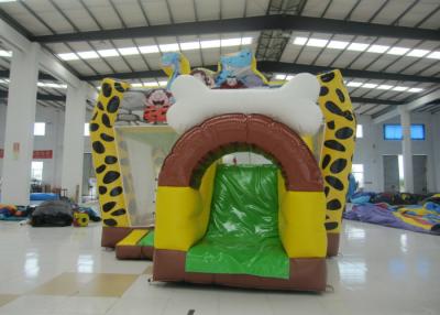 China Hot sale inflatable Stone Age bouncy combo bright colour inflatable stone age jumping house with protection net on sale for sale