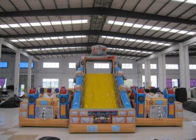 中国 上の膨脹可能なロボット都市跳ね上がりのジャンパー、大きいスライドが付いている商業楽しみの跳ね上がりの家 販売のため