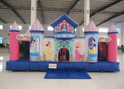China Pink Inflatable Princess Bounce House , Big Party Inflatable Bouncy Castle 5 X 5.8 X 3m for sale