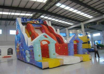 China Spaceship themed inflatable high dry slide Top hot sale blue inflatable high slide for sale