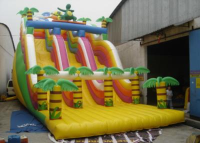 China Commercial inflatable jungle dinosaur high slide classic inflatable dinosaur dry slide for sale