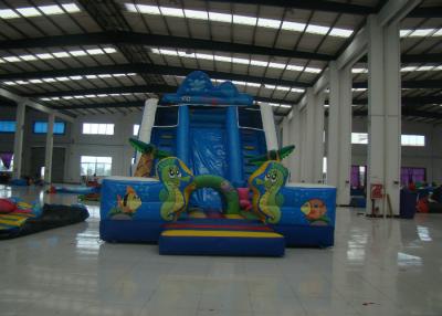 China Escorrega de água inflável gigante com tema engraçado do mar, escorregador de água inflável para crianças 11 X 5,5 X 7 m à venda
