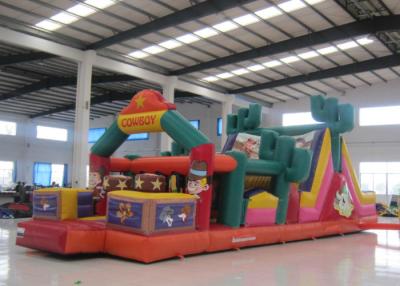 China Amusement Park Inflatable Obstacle Courses Cowboy Design 13 X 4 X 4.6m Customized for sale