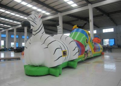 China Indoor Playground Blow Up Obstacle Course , Kindergarten Baby Bouncy Castle Assault Course for sale