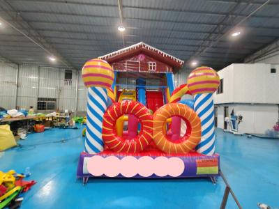 China Candy Themed 9x3.3m Inflatable Obstacle Courses Fireproof Inflatable Bouncy Castle for sale