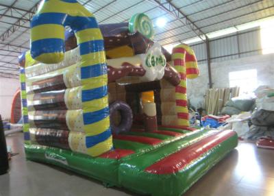 China Custom Christmas Bounce House 4.8 X 5.3m , Commercial Inflatable Christmas House for sale