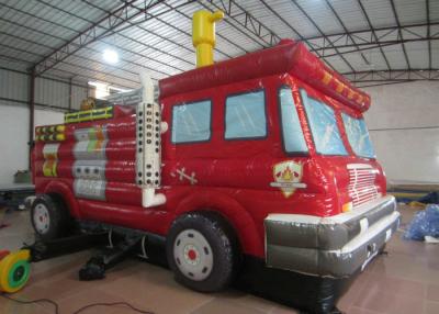China Funny Firetruck Inside Bounce House , Kindergarten Baby Indoor Inflatable Bouncer for sale