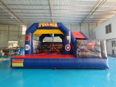 中国 Outdoor Bounce House Inflatable Bouncer Combo With Slide Hero Spiderman Cartoon Theme 販売のため
