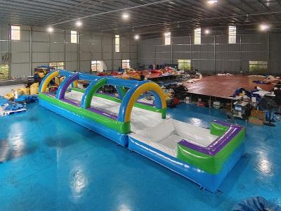 China SGS Commercial Inflatable Water Slides Single Lane Kids Adults Party Rental Custom Inflatable Water Slip With Pool for sale