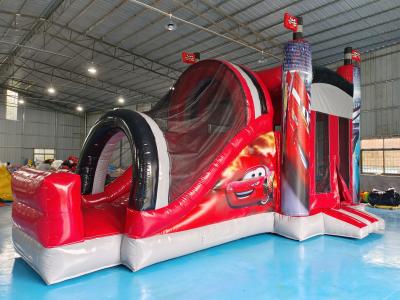 China Outdoor Inflatable Castle Combo Race Cars Cartoon Movies Inflatable Bouncer With Slide Combo Inflatable Bounce House for sale