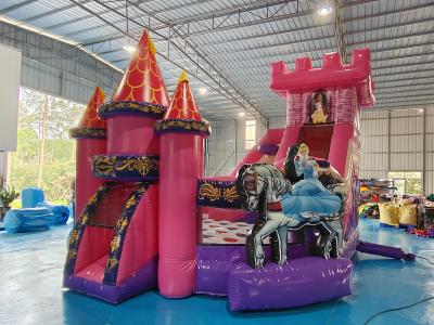 中国 Tarpaulin Inflatable Jumping House Princess Cartoon Inflatable Bouncer With Slide Combo Inflatable Castle For Kids 販売のため