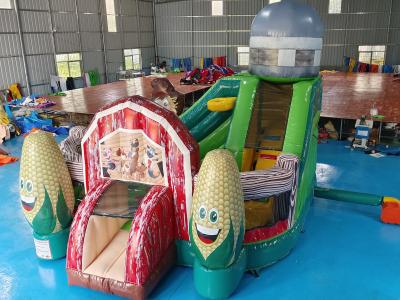 China Digital Printing Inflatable Combo Funny Infant Playground Corn Farm Theme Inflatable Bouncy House With Slide For Kids for sale