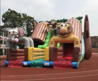 China Giant Outdoor Inflatable Forest Animal Dry Slide Huge Inflatable Monkey Elephant Dry Slide For Commercial Sale for sale