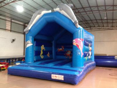 China Lovely Dolphins Kids Inflatable Bounce House With Dolphins Modelings for sale