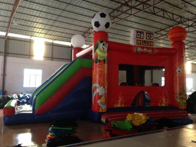 China New inflatable football bouncer house inflatable baseball jump house soccer bouncer with slide on sale for sale