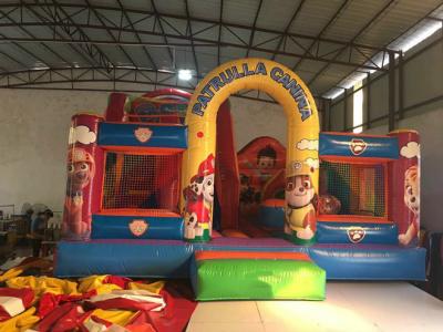 China Inflatable patrol paw themed fun city 2018 new inflatable patrol paw fun park jump with slide on sale for sale