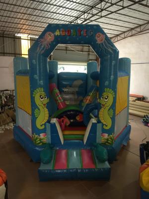 China Classic Aquatic Animals Commercial Inflatable Jump House Undersea World Ocean Style for sale