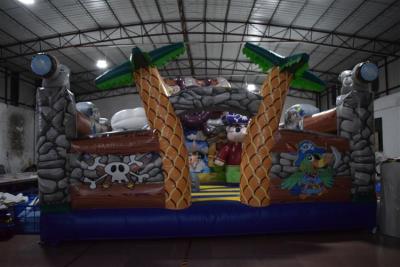 China Commercial Inflatable Pirate Themed Bouncy Castle With Slide Classic CE UL SGS for sale