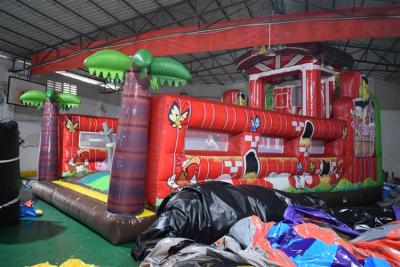 China PVC Material Farm Themed Inflatable Fun City For Amusement Park With Slide Fire Resistant for sale