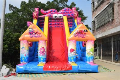 China SGS Commercial Inflatable Water Slides / Octopus Double Dry Slide For Children Big Fun for sale