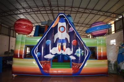 China Spaceship Inflatable Fun City With Fence Wall Around / Party City Bounce House for sale