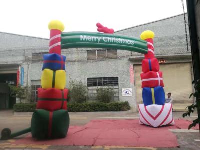 China Colorfull PVC Coated Nylon Inflatable Christmas Decorations / Blow Up Arch for sale