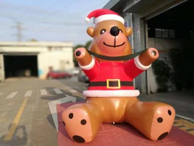 China Customized PVC Printing Inflatable Christmas Decorations Bear Catoon For Commercial Show for sale