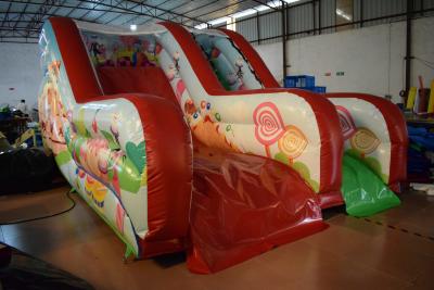 China PVC Tarpaulin Forest Commercial Inflatable Water Slides / Outdoor Mini Dry Slide for sale